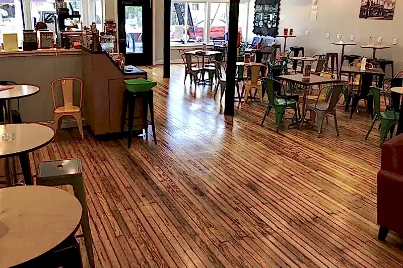 Philadelphia restaurant with high-traffic hardwood floors