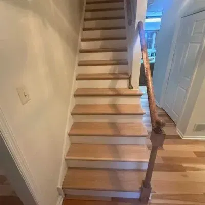 Refinished hardwood stairs in Glenn Mills, PA