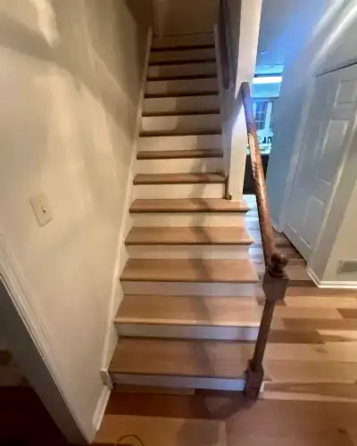 Refinished hardwood stairs in Glenn Mills, PA
