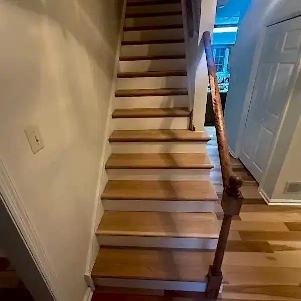 Refinished hardwood stairs in Glenn Mills, PA